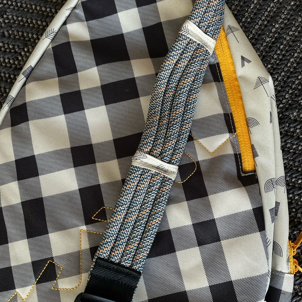 KAVU Rope Sling Bag Tree & Buffalo Plaid Print Crossbody Backpack - Picture 3 of 4